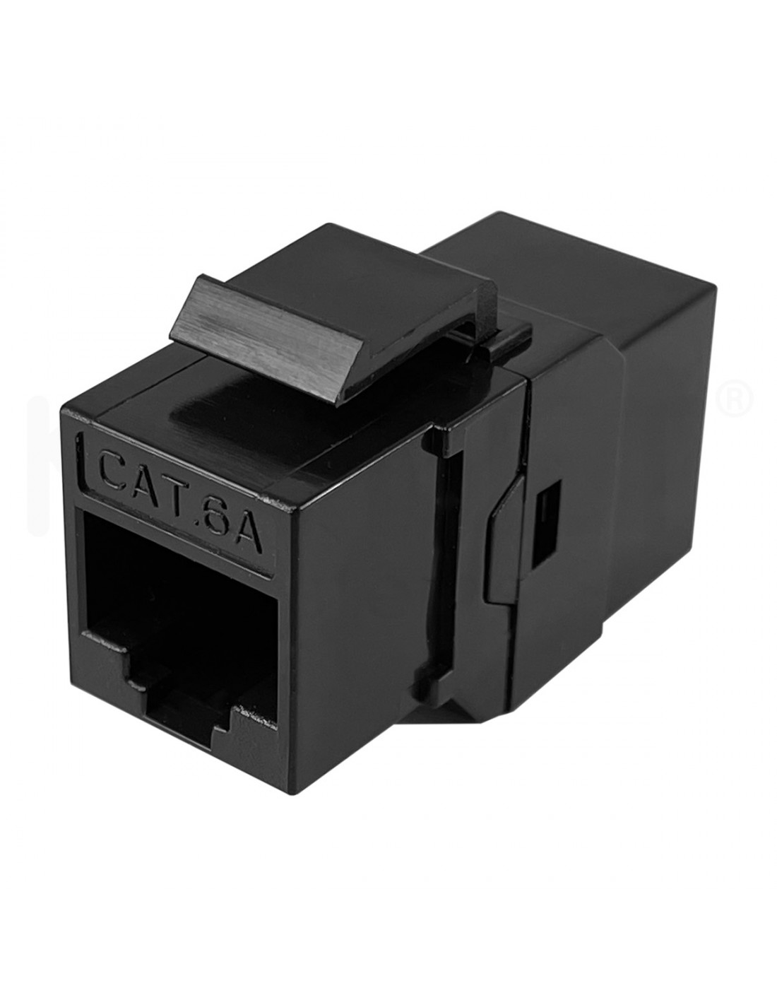 Acoplador en línea formato Keystone Cat6A UTP RJ45 RJ45 negro