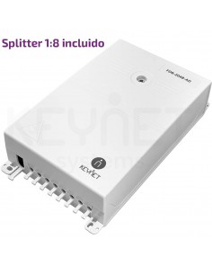 Caja empalme interior 2p/8p 48 fusiones+ repartidor óptico IP54