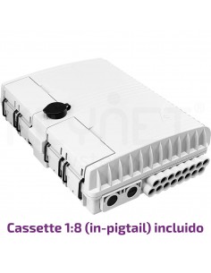 Caja distribucion 16p con splitter  cassette corto 1:8 incluido