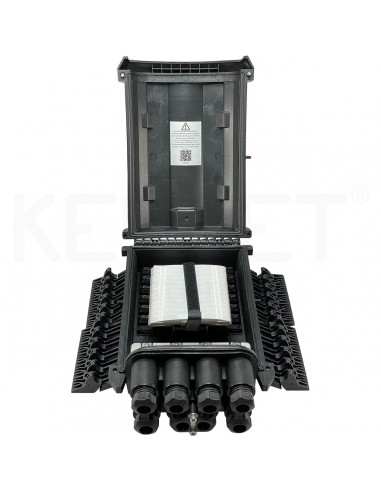 Caja FTTh distribucion exterior IP68 4P 1p oval+6 segregacion
