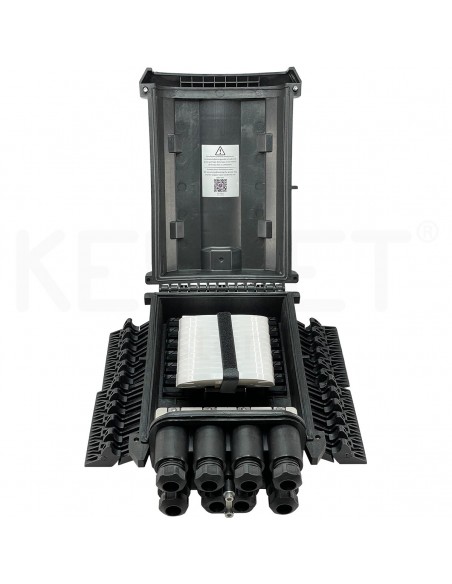 Caja FTTh distribucion exterior IP68 4P 1p oval+6 segregacion