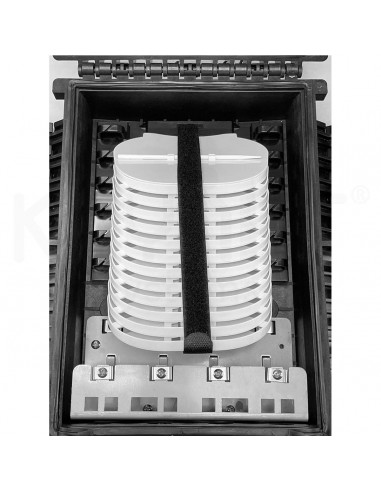 Caja FTTh distribucion exterior IP68 4P 1p oval+6 segregacion
