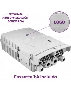 Caja FTTh 4p/16p incluido cassette 1:4 SC/APC