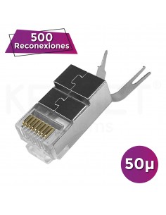 Conector RJ45 Cat6A HQ apantallado 6µ"