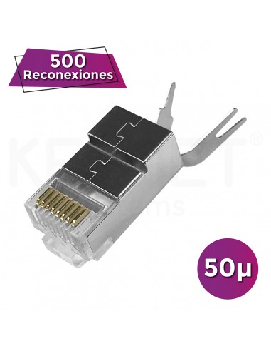 Conector RJ45 Cat6A HQ apantallado 6µ"