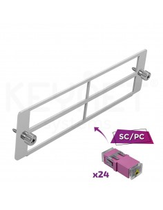 Panel frontal ODFK-E con 24 adaptadores SC/PC