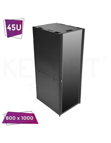 Rack glass/double vent 45U assembled,...