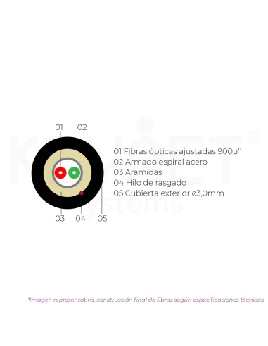Cabo 2fo SM G657A2 600µ" aço flex LSZH