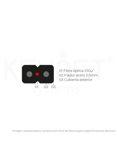 Cabo FTTh plano 1fo SM G657A2 250µ"...